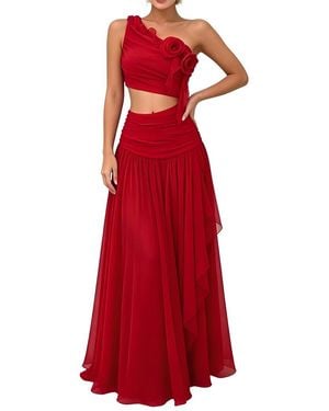 Linda Charm Sleeveless Maxi Dress - Red