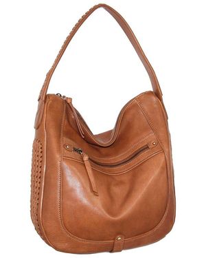 Nino Bossi Elina Hand-Dyed Vintage Leather Hobo Bag - Brown