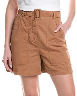 Max Mara Cirino Linen-Blend Short - Brown