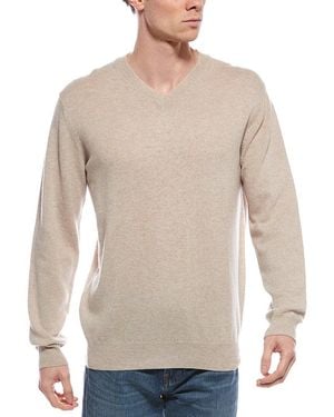 Forte Cashmere V-Neck Cashmere Jumper - White