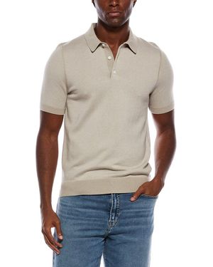 Vince Birdseye Wool-Blend Polo Jumper - Grey