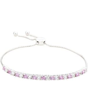 Suzy Levian 0.02 Ct. Tw. Diamond & Gemstone Bolo Bracelet - White