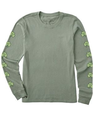 Life Is Good. Long Sleeve Crusher T-Shirt - Green