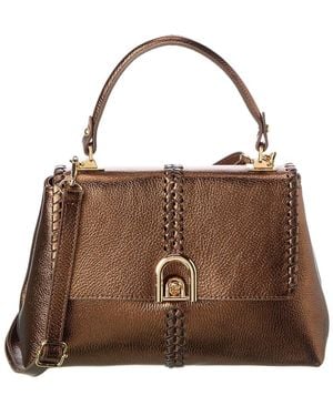 Persaman New York Adelina Leather Satchel - Brown