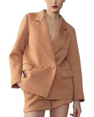 Cynthia Rowley Bonded Pick Stitch Jacket - Brown