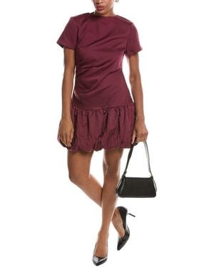 Estellina Solid Mini Dress - Red