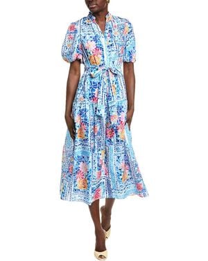 Donna Ricco Lawn Shirtdress - Blue