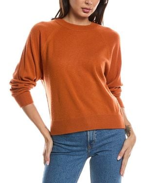 Forte Rib Trim 100% Cashmere Sweatshirt - Orange