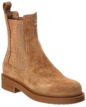 Fendi Filo Suede Biker Boot - Brown