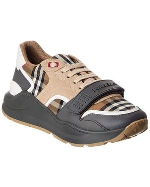 Burberry Ramsey Check Canvas & Suede Trainer - Brown