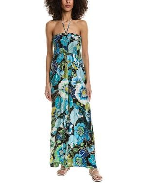 Johnny Was Sweetheart Silk-Blend Jumpsuit - Blue