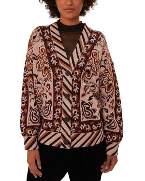 FARM Rio Wool-Blend Knit Cardigan - Brown