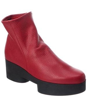 Arche Sixizz Leather Platform Bootie - Red