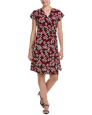 Anne Klein Classic Wrap Dress - Red