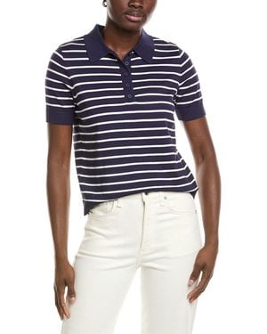 Jones New York Striped Polo T-Shirt - Blue