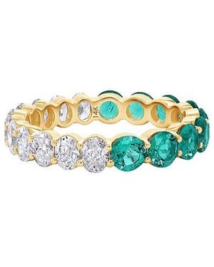 Meira T 14K 2.82 Ct. Tw. Lab-Grown Diamond & Lab-Grown Emerald Ring - White