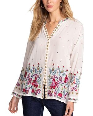Johnny Was Audrey Silk Shirt - White