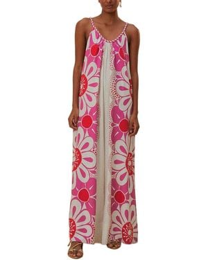 FARM Rio Maia Off- Linen-Blend Jumpsuit - Red