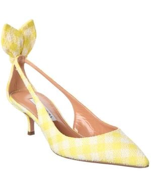 Aquazzura Canvas & Leather Pump - Yellow