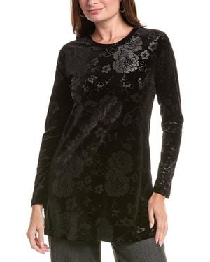 Johnny Was Embossed Stretch Velvet Tunic - Black