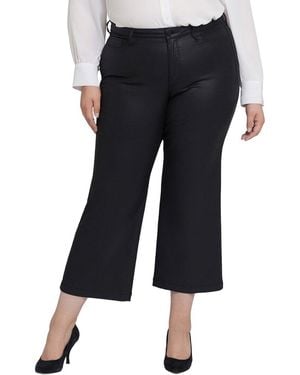 NYDJ Plus Teresa Coated Wide Leg Jean - Black