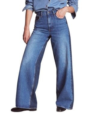 Boden High Rise Hotch Potch Wide Leg Jean - Blue