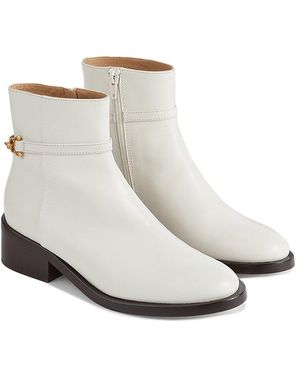 LK Bennett Ecru Leather Chelsea Boots - White