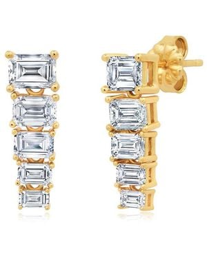 Crislu 18K Over Cz Earrings - White