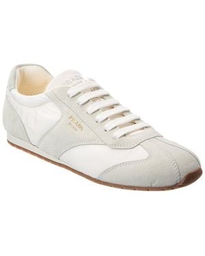 Prada Nylon & Suede Trainer - White