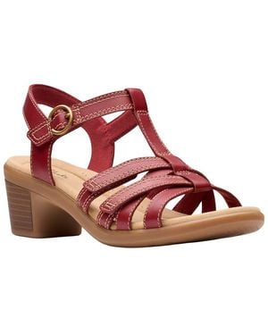 Clarks Emily2 Rose Leather Sandal - Red