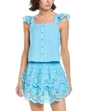 Cake For Dinner Helen Eyelet Top - Blue