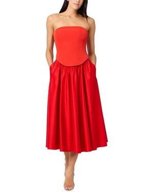 Toccin Melody Corset Midi Dress - Red