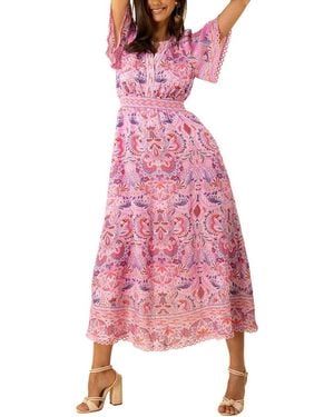 Hale Bob Katelyn Linen Maxi Dress - Pink