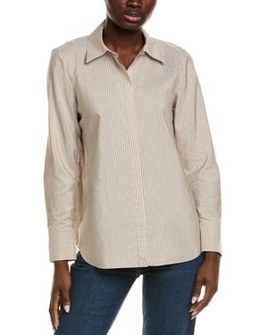 Lafayette 148 New York Scottie Silk Blouse - Natural