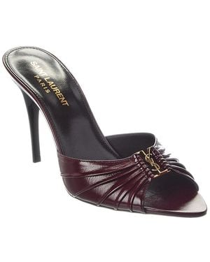 Saint Laurent Babylone 90 Leather Mule - Metallic
