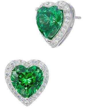 Savvy Cie Cz Stud Earrings - Green