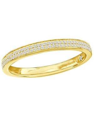 Suzy Levian 14K 0.16 Ct. Tw. Diamond Two Row Half Eternity Ring - Metallic
