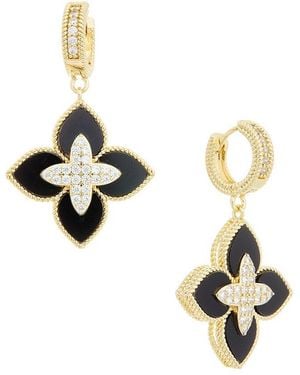 Juvell Plated Lab-Grown Onyx Cz Earrings - Metallic