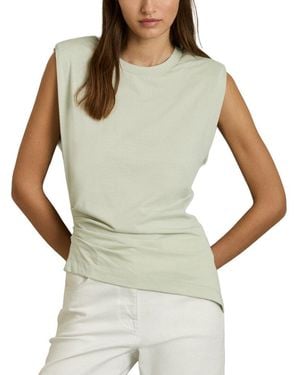 Reiss Sadie Capped Sleeve T-Shirt - White