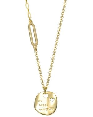 Rachel Glauber 14K Plated Pendant Necklace - Metallic