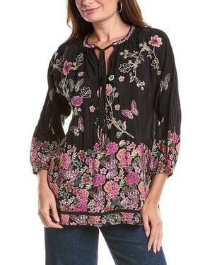 Johnny Was Margot Silk Blouse - Black