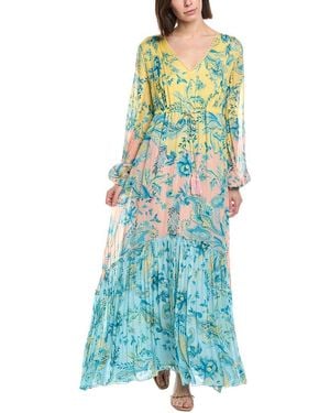Hemant & Nandita Tie Tassel Long Dress - Green