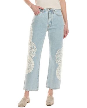 FRAME Frame The Crochet Vertical Wisp Crop Jean - Blue
