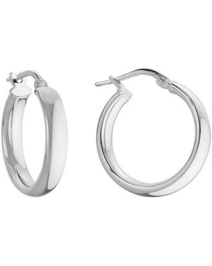 Italian Silver Rounded Hoops - Metallic