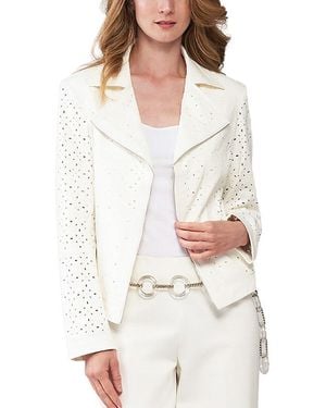 INSIGHT NEW YORK Novelty Flower Laser Cut Jacket - White