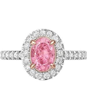 Lab Grown Diamonds 14K 2.40 Ct. Tw. Lab-Grown Diamond Halo Engagement Ring - Pink