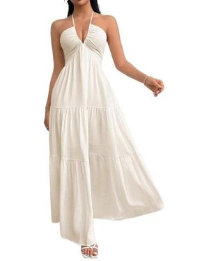 AMINA GLAM Midi Dress - White