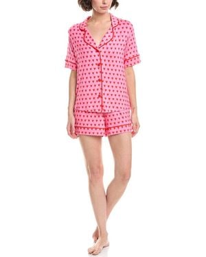 Room Service Pjs 2Pc Aspen Top & Short Pajama Set - Pink