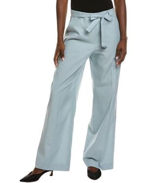 Lafayette 148 New York Clark Wide Leg Pant - Blue