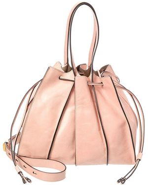 Tod's Logo Leather Tote - Pink